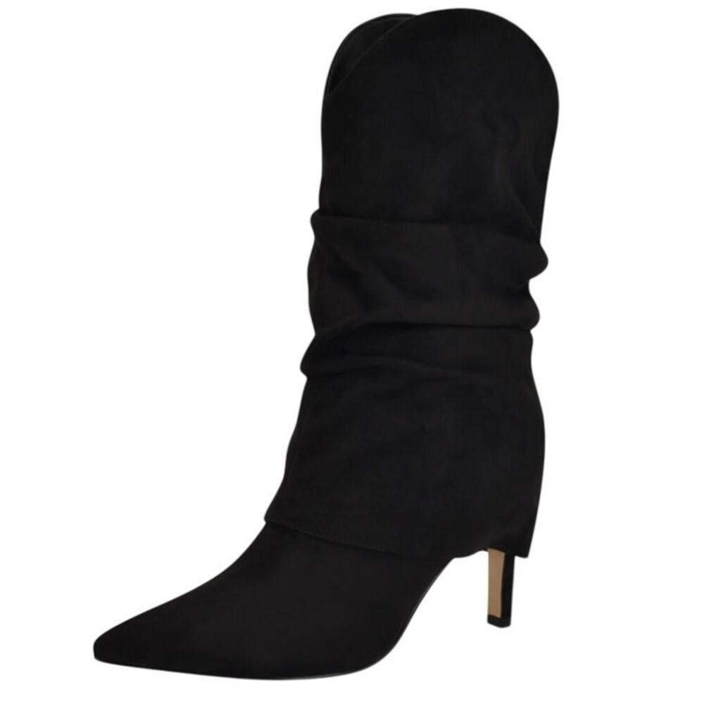 Nine West Womens Glitch Slouch Mid Calf Boot Size 6.5 M Black EUC